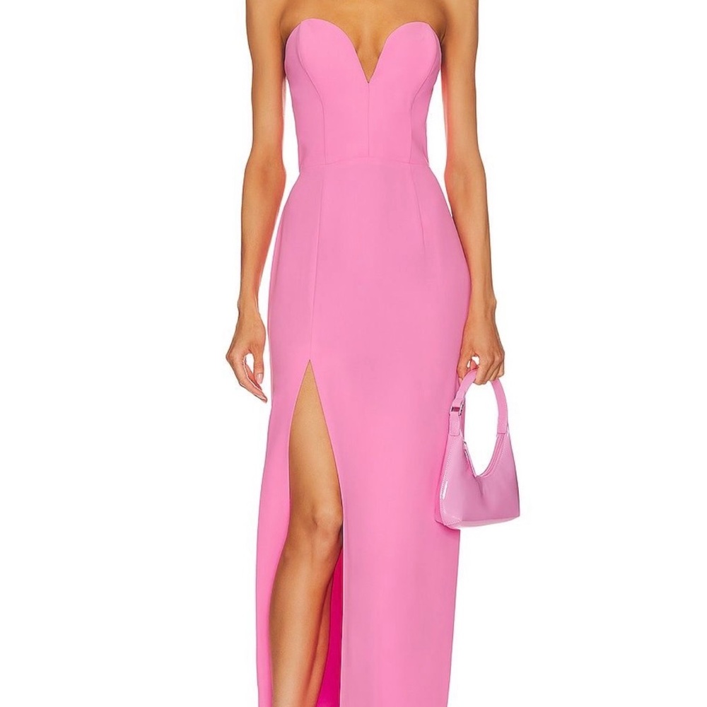 Amanda Uprichard Strapless Sweetheart Gown in Bright Pink